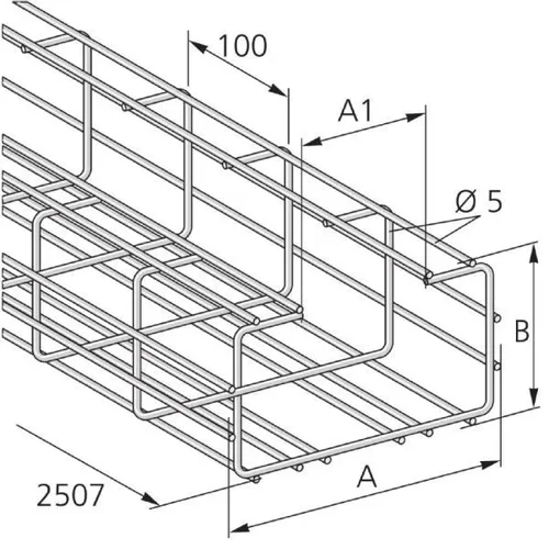 Pflitsch Gitterkanal GKX C 68x70 V4A - Edelstahl - Hochwertiger Gitterkanal aus rostfreiem Edelstahl, ideal für die sichere Kabelverlegung in industriellen Anwendungen. Länge 2500 mm, C-Form, bietet optimalen Querschnitt für maximale Effizienz.