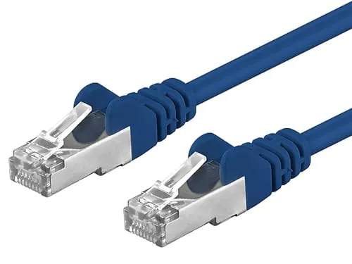 PremiumCord Netzwerkkabel, Ethernet, LAN & Patch Kabel CAT6a, 10Gbit/s, S/FTP PIMF Schirmung, AWG 26/7, 100 Prozent Cu, schnell flexibel und robust RJ45 kabel, blau, 7m