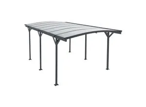 Juskys Carport mit Bogendach 5x3 m - freistehende Aluminium-Überdachung, witterungsbeständig und idealer Schutz für Ihr Fahrzeug