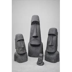 FaHome Moai Kopf Statue - beeindruckende Rapa-NUI Skulptur für den Garten - Gartenstatuen aus robustem Lavasand, ca. 200 cm hoch. Ideal als Eye Catcher für Ihren Außenbereich und wetterfest.
