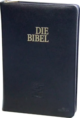 Schlachter 2000 Bibel - Taschenausgabe Softcover, schwarz mit Goldschnitt und Reißverschluss, hochwertige Kalbsleder-Einband für optimalen Schutz und Langlebigkeit
