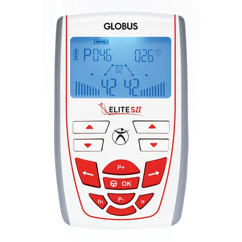 Globus Elite S2 Professioneller Elektrostimulator, 2-Kanal-Massagegerät Weiss/Or