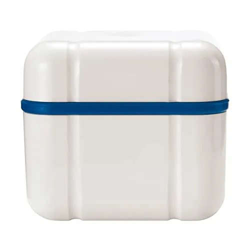 Curaprox BDC Reinigungsbox - Für Zahnersatz & Retainer/Eingebauter Abfluss zur effektiven Reinigung von Dentalgeräten/Blau, Ideal mit BDC 105 Reinigungstabletten/Hergestellt in der Schweiz