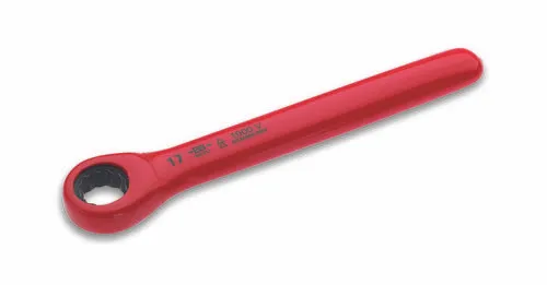 Cimco 112740 Ratschen-Einringschlüssel 10mm - 1000 V Ratschenringschlüssel aus Chrom-Vanadium-Stahl, ideal für präzises Arbeiten mit einem Rückstellwinkel von nur 5°.