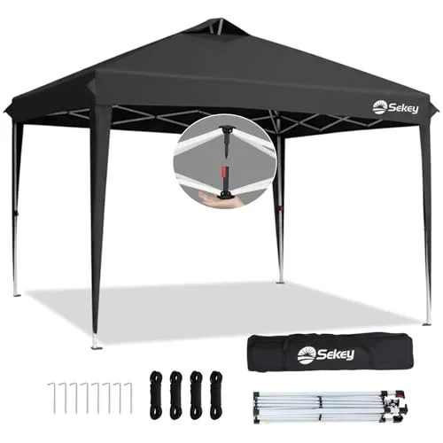 Sekey Pop Up Pavillon 3x3 – Wasserdicht und Stabil für jede Veranstaltung - Der Sekey Pop Up Pavillon 3x3 ist schnell aufgebaut und bietet einen großzügigen Schattenbereich für bis zu 9 Personen. Ideal für Gartenpartys, Camping und Outdoor-Aktivitäten – robust und wetterfest.