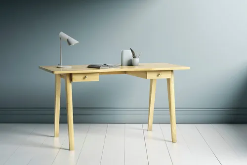 Woodman Schreibtisch Nice (B/T/H: 140/70/75 cm), im skandinavian Design, Tischbeine aus massiver Eiche, FSC®