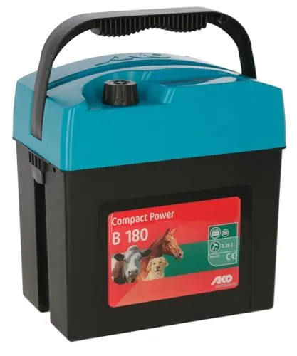Kerbl Weidezaungerät Compact Power B 180 in Petrol - Mobiles 9 Volt Weidezaungerät für kleinere Weiden, ideal für Pferde, Rinder und Kleintiere. Mit mehrfarbiger LED-Anzeige für einfache Kontrolle und in trendigen Farben erhältlich.