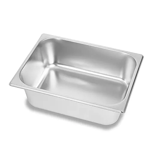 vertes GN Behälter 1/2 Gastro Norm Gastronorm (Edelstahl, 100mm Tief, Hygienisch, Rostfrei, Kratzfest, Temperaturbeständig von -40° bis +300°C, für Bain Marie und Vielseitigen Einsatz in Gastronomie)