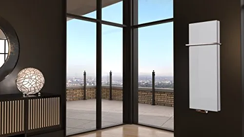 Szagato Badheizkörper Design Mirror Steel 5 – 120x47cm, 1458W, Weiß - Eleganter Badheizkörper in Weiß, 120 x 47 cm, 1458 Watt. Hochwertige Verarbeitung aus pulverbeschichtetem Stahl für ein edles Finish. Made in Germany, inklusive Wandhalterung und 5 Jahre Garantie.