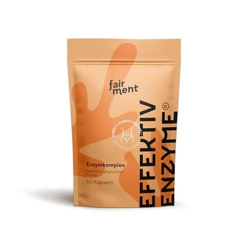 fairment EffektivEnzyme - Premium Enzyme-Komplex mit Bromelain, Sango Meereskoralle, Laktase, Papain | 60 vegane Kapseln - Hochwertiger Enzyme-Komplex zur Unterstützung der Verdauung, vegan und in praktischer Kapsel-Form für einfache Einnahme.