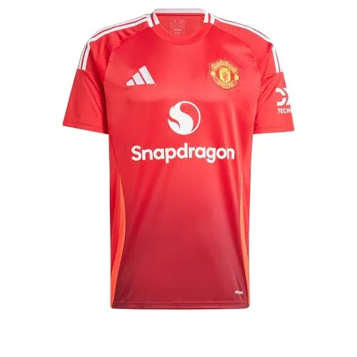 Adidas Manchester United 24/25 Heimtrikot MUFC Red M - Authentisches Heimtrikot der Saison 24/25 für Fans der Red Devils. Hergestellt aus leichtem, atmungsaktivem Material für höchsten Tragekomfort und optimale Bewegungsfreiheit – ideal für Spieltage und Freizeit.