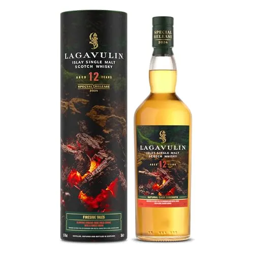 LAGAVULIN Fireside Tales 12 Jahre, Single Malt Scotch Whisky - Whisky, kraftvoll und phenolisch mit einer süßeren, würzigeren Note; ideal für besondere Anlässe oder gemütliche Abende.