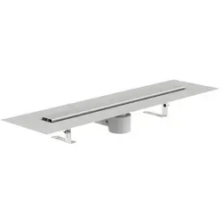 SCHÜTTE Duschrinne 90cm mit Edelstahlabdeckung - Sanitärinstallation für das barrierefreie Bad, höhenverstellbar und 100% wasserdicht dank Dichtvlies, ideal für Fliesenstärken von 5-18 mm.