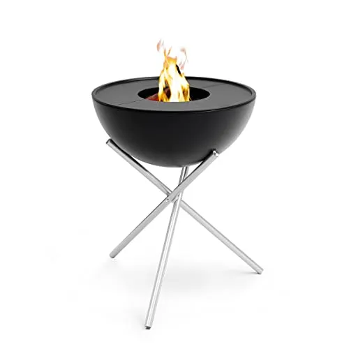 höfats BOWL 57 Plancha Set hoch - raucharme Feuerstelle und Grill - Grills: Multifunktionale Feuerschale mit raucharmem Betrieb, kippbarem Feuerkorb und 2 Plancha Grillplatten für perfekte Gartenpartys.