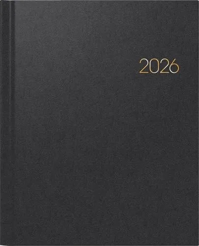 Brunnen Buchkalender Manager Wt7 weektimer 2026 - Terminkalender im A4-Format mit Wochenübersicht auf 2 Seiten, ideal für präzise Planung. Hochwertiger Hardcover-Einband und umfangreiche Zusatzseiten für Adressen und Jahresübersichten.