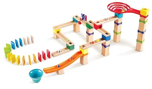 Hape Rasante Murmelbahn mit Domino - Kugelbahn aus Holz, fördert Kreativität und logisches Denken, ab 3 Jahren