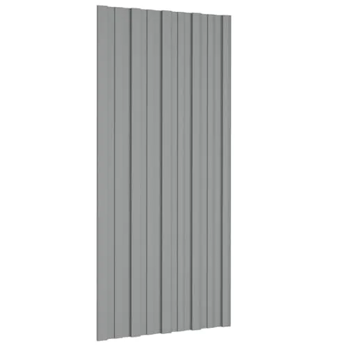 vidaXL Dachpaneel 12 pcs Grau 100 x 45 cm Verzinkter Stahl, Moderne, langlebige Dachlösung aus Stahl für rechteckige Dächer – innovative verzinkte Paneele für DIY-Projekte und gewerbliche Anwendungen