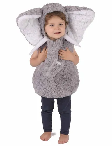 JADEO Elefanten-Kinderkostüm grau/silber 98/104 (3-4 Jahre) - Lustiges Kostüm für Karneval oder Fasching, aus 100% Polyester gefertigt, bequem und ideal für kleine Elefanten-Fans. Perfekt für unvergessliche Verkleidungsspaß!