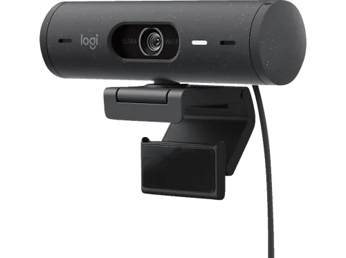 Logitech Brio 500 - Full-HD-Webcam 1080p, Auto-Lichtkorrektur und Doppelmikrofon mit Rauschunterdrückung, ideal für professionelle Meetings und Präsentationen