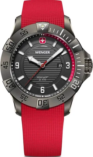 WENGER Herren Armbanduhr Seaforce, Ø 43 mm - Armbanduhren für Herren, Swiss Made mit Quarzwerk, wasserdicht bis 200 m und ideal für aktive Abenteuer.