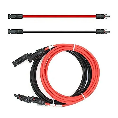 SOLARTRONICS Verlängerungskabel 6mm² inkl. Solarstecker 2x5m - PV Kabel H1Z2Z2-K beidseitig rot/schwarz - Photovoltaik Kabel mit Stecker - Solarkabel für PV Solaranlage - Made in Germany