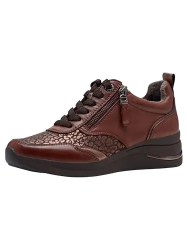 TAMARIS Damen 8-83714-43 Sneaker, Cognac Nappa, 38 EU - Damen-Sneaker mit T-flow-Technologie für sanfte Dämpfung und optimalen Komfort. Hallux-freundlich und mit herausnehmbarer Einlegesohle für individuelle Anpassung.