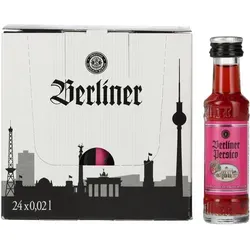 Berliner Persico Sauerkirschenlikör 16% Vol. 24x0,02l - Fruchtiger Sauerkirschenlikör in handlichen 0,02-Liter-Portionen, ideal für gesellige Anlässe. Mit 16 % Vol. überzeugt er durch intensiven Kirschgeschmack und harmonischen Abgang – perfekt für Partys und als Geschenk.