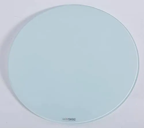 Euro Tische Rund Glasplatte 30cm - Weiß - Flache Platten aus 6mm ESG Sicherheitsglas, hitzebeständig bis 300 Grad und vielseitig einsetzbar als Tisch- oder Bodenplatte. Hochwertiger Randschliff für einen eleganten Übergang.