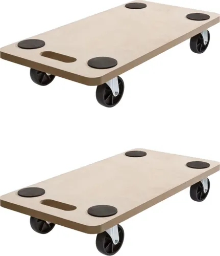 Rollbrett Möbelroller 200kg, 2 Stück - Praktischer Transporthelfer - Zwei robuste Möbelroller mit 200 kg Traglast, ideal für den einfachen Transport von Möbeln und schweren Kisten. Kompakte Maße von 58x30x12 cm und 75 mm Lenkrollen für müheloses Manövrieren.