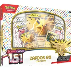 POKEMON 151 | Zapdos ex Collection | Scarlet & Violet - TCG OVP Displays, exklusive Zapdos-Karte aus der Scarlet & Violet Edition, perfekt für Sammler und Spieler.