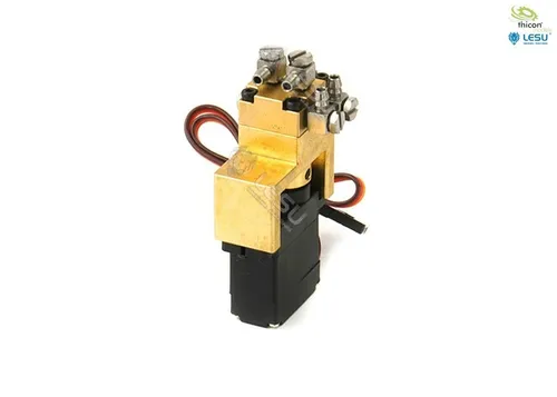 Hydraulik Steuerventil 1-fach Messing mit 12mm Mini-Servos LESU / thicon-models