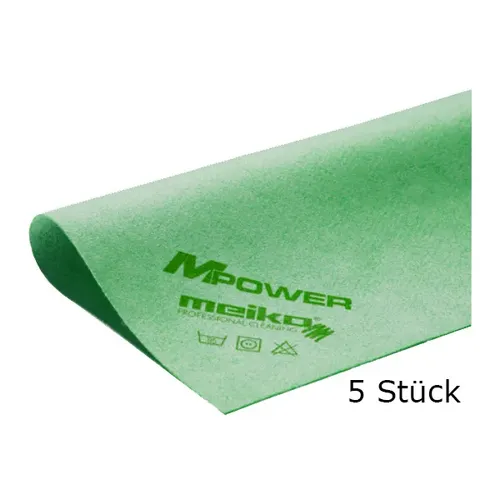 Meiko MPower Microfasertuch grün 40x40 cm - 5er Pack für die Küche - Die strapazierfähigen Meiko Microfasertücher ermöglichen eine streifen- und fusselfreie Reinigung. Sie sind ideal für alle Oberflächen und lösen mühelos Schmutz. 5 Tücher im praktischen Format von 40 x 40 cm.