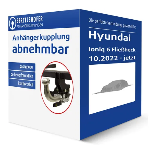 GDW Abnehmbare Anhängerkupplung für HYUNDAI IONIQ 6 - Hochwertige Anhängerkupplung mit schlichten Hebelmechanismus, ideal für bis zu 1550 kg Anhängelast. Robuste Lackierung schützt vor Korrosion und Umwelteinflüssen.