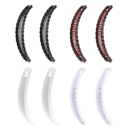 VARKAGE 8 Stück Bananen Haarspange, Retro Weibliches Bananenspange Haare, Banana Clip für Langes, Lockiges Oder Glattes Haar