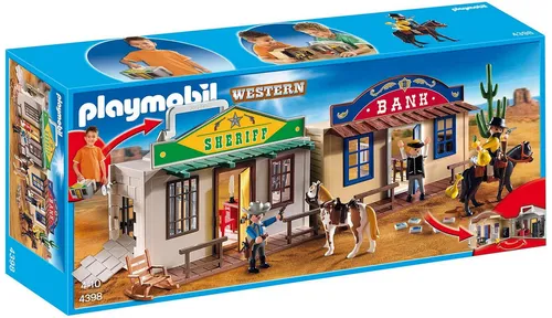 Playmobil Western Mitnehm - WesternCity 4398 - Gebäude für kreative Rollenspiele, perfekt für Kinder ab 5 Jahren und ideal zum Mitnehmen für unterwegs.