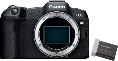 Canon EOS R8 Systemkamera - Spiegellose Vollformatkamera mit 24,2 MP, 4K Video und Deep Learning Autofokus für präzise Motiverkennung. Ideal für Vlogs und kreative Fotografie.