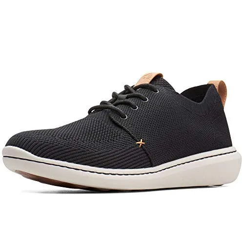 Clarks Herren Step Urban Mix Sneaker - Bequeme Glattleder-Schuhe in Schwarz, 44.5 EU - Herren-Sneaker aus verantwortungsvollem Leder, bieten hohen Tragekomfort und sind ideal für den täglichen Gebrauch.