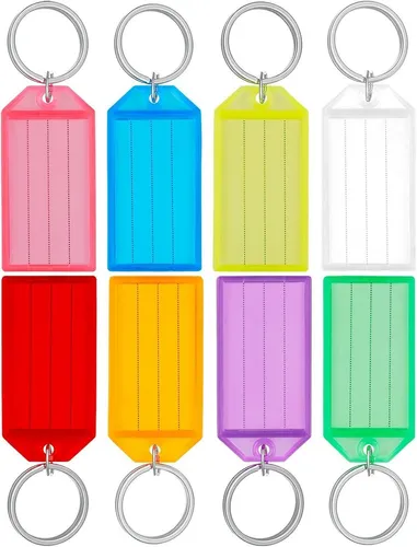 20x Robuste Schlüsselanhänger aus Kunststoff - Beschriftbar mit Label Fenster - Praktische Schlüsselanhänger in Blau, ideal zur individuellen Beschriftung. Perfekt für Erwachsene und vielseitig einsetzbar. Robuste Qualität für den täglichen Gebrauch.
