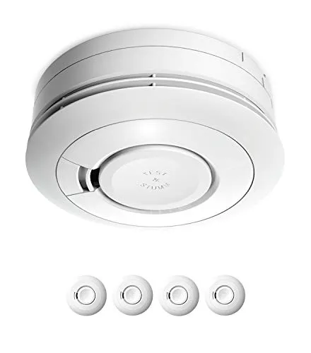 Ei Electronics Ei650 Rauchwarnmelder, Rauchmelder im 4er Set, Stand-Alone-Gerät mit Batterie für 10 Jahre, Testsieger Stiftung Warentest, weiß