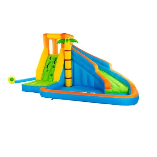 HOME DELUXE Hüpfburg Aufblasbarer Wasserpark VIVI - Hüpfburg mit Wasserrutsche & Planschbecken, ideal für Kinder ab 3 Jahren, max. Belastbarkeit 120 kg, für unvergessliche Sommertage im Garten.