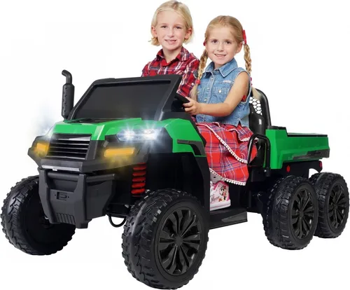 Kinder Elektroauto Kipp-Mulde mit Fernbedienung - Batteriebetriebenes Fahrzeug für Kinder von 3-6 Jahren, mit 2-Sitzer und Kipp-Mulde, bietet stundenlangen Fahrspaß und Sicherheit durch Sicherheitsgurt und Bremsautomatik.
