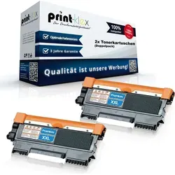 Print-Klex 2x Alternative Tonerkartuschen kompatibel mit Bother HL 2130 HL 2130R HL 2132 HL 2132R HL 2135W TN2010 TN 2010 - Doppelpack