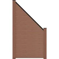 GroJa Steckzaun Solid Abgeschrägt 90 cm x 180/90 cm x 1,9 cm Terra - Elegantes und strapazierfähiges Steckzaunsystem, das ohne Wartung viele Jahre hält. Mit bereits zugeschnittenen Profilen einfach auspacken und schnell aufbauen!