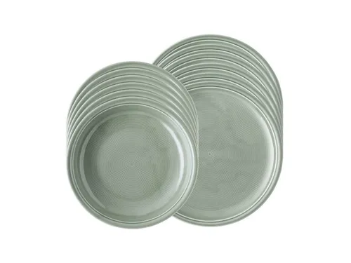 Thomas Porzellan Tafelservice Trend Colour Moss Green 12tlg - Exklusives Porzellan Tafelservice mit unverwechselbarem Design, ideal für stilvolle Dinnerpartys. Set mit 6 Speise- und 6 Suppentellern.