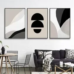 3-teiliges Premium Poster Set Abstrakt Schwarz Beige - Hochwertiges 3-teiliges Poster Set in Schwarz Beige - Ideal für stilvolle Wanddekoration. Modernes Design, das jedem Raum eine besondere Note verleiht. Flexibel ohne Rahmen, perfekte Wahl für individuelles Ambiente.