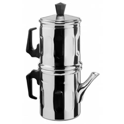 ILSA Kaffeemaschine Napoletana Diamant, Aluminium, Tassen 12 cl 100, Silber/Schwarz