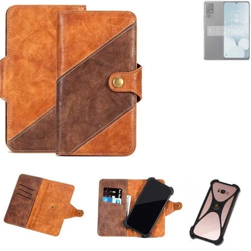 Handy-Hülle für TCL 40 XL Wallet Case Cover Smarthphone Braun