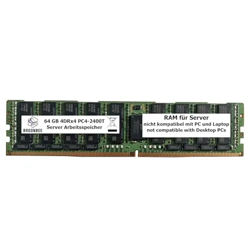 Broonbee Server Arbeitsspeicher | 64 GB DDR4 2400 MHz RAM | LRDIMM ECC REG | PC4-19200T-L CL17 | Memory Upgrade für HP HPE ProLiant DL380 DL385 Gen10 G10