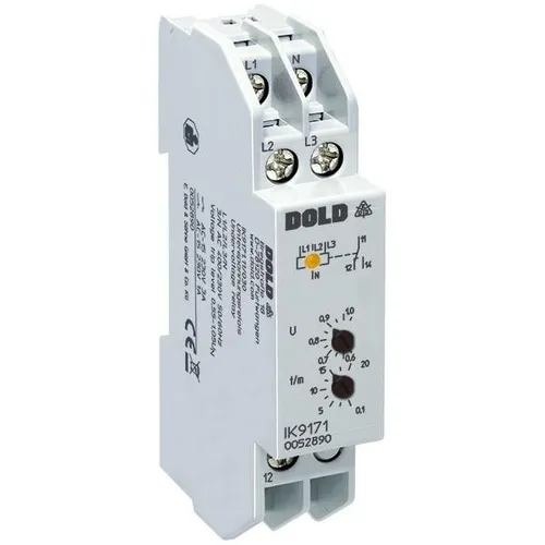 Dold&Söhne Unterspannungsrelais IK9171.11/041 400VAC - Effizientes Unterspannungsrelais für DIN-Schiene, ideal für die Überwachung von Spannungen bis 400 V, zuverlässige Auslöseverzögerung von 2000 ms für optimalen Schutz.