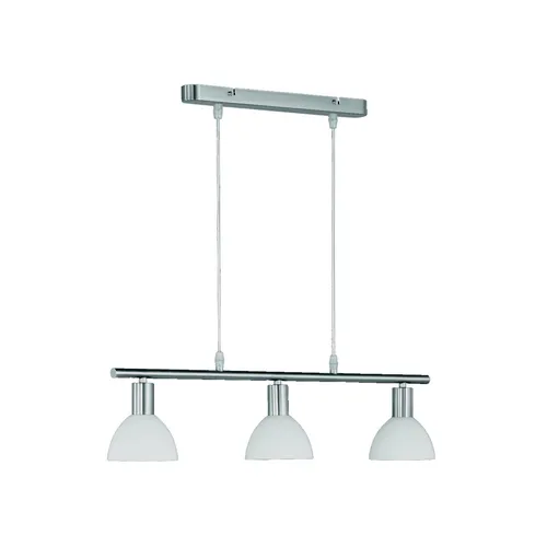 Reality Trio Pendelleuchte Hängelampe 3-flammig in nickel matt - Hochwertige Pendelleuchte mit 3 opalen Glasschirmen für eine gleichmäßige Lichtverteilung. Ideal für moderne Wohnräume. Leichte Montage garantiert!